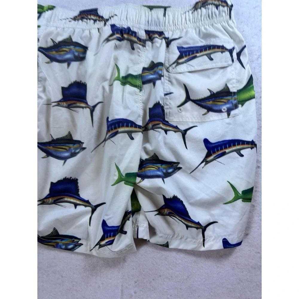 UZZI‎ Fish Billfish Men's Med (32x8) Swimsuit Swim Shorts Trunks Swimwear
